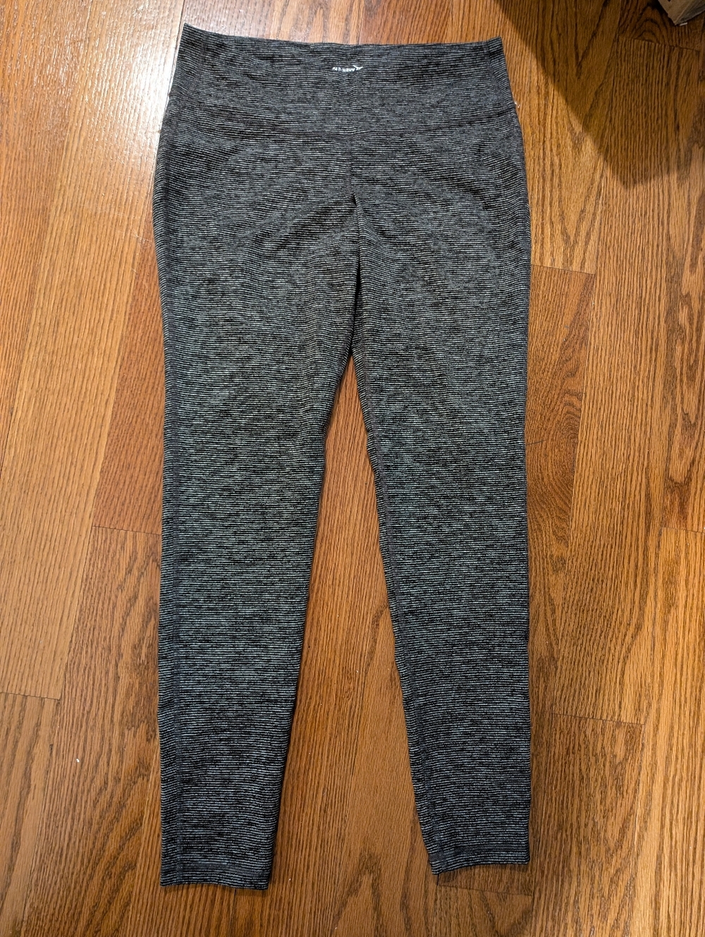 Old Navy Active Black and Gray Striped Leggings